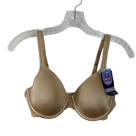 Bali Women's 34C One Smooth U Full Coverage Bra Beige Style 3470 NWT - Picture 1 of 10
